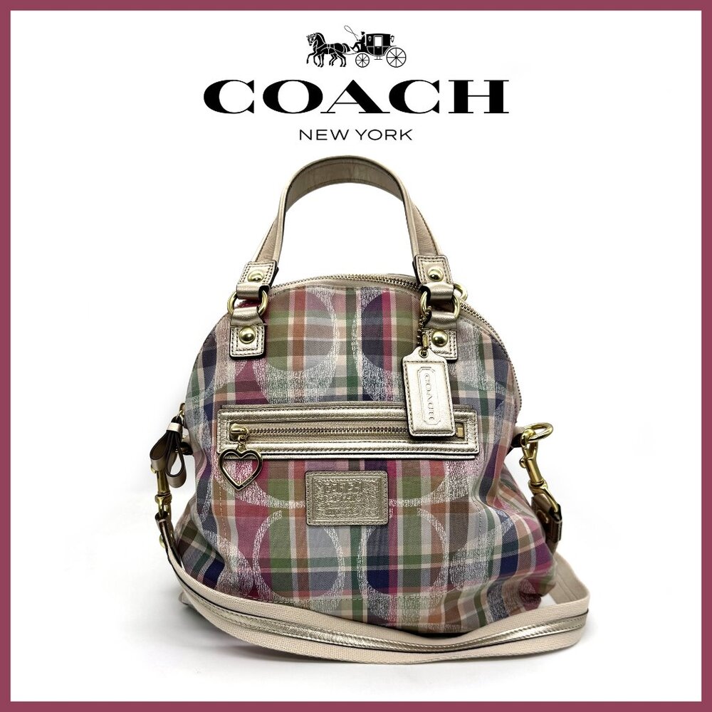 Coach Multicolor Plaid Crossbody Bag